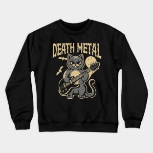 Death Metal Satanic Baphomet Cat playing guitar Crewneck Sweatshirt